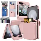 For Samsung Galaxy Z Flip6/5Flip 4 Flip 3 Shockproof Card Holder Hinge Slim Case