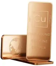 1 Pound Copper Bar Bullion Paperweight - .999 Pure Copper Bar Bullion with