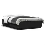 Bed Frame Black 150x200 cm Engineered Wood