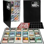 Monster Binder - 9 Pocket Trading Card Album - Matte Black w White Pages - Holds 360 Yugioh, Magic, and Pokemon Cards