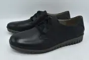 Dansko US 10.5-11 EU 41 Libbie Burnished Calf Leather Black Lace Up Loafer Shoes