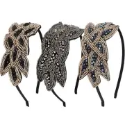 Tatuo 3 Pieces 1920s Flapper Headbands for Women 20s Vintage Color Set 1