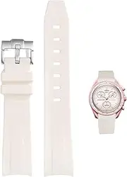 [Ylfcly] Silicone Strap for Omega x Swatch MoonSwatch/Rolex Watch, Curved Soft Silicone Rubber Strap Omega x Swatch MoonSwatch Speedmaster Replacement Watch Straps Rubber 20 mm 22 mm