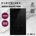 EUROCHEF 30cm 2 Zone Induction Cooktop 3300W Electric Touch Control Cook Top