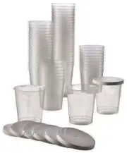 360 Disposable Pots Cups & Lids for Sunbed Salon Tanning Lotion Cream Samples