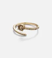 [Ileana Makri] Ileana Makri Grass Seed 18kt yellow gold ring with diamonds N gold