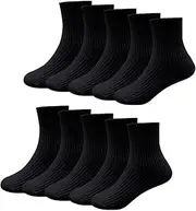 [Snegyu] Unisex Kids School Socks for Boys Girls Toddler Youth Student Trainer Socks Children Cotton Crew Plain Dress Socks
