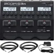 Zoom G3n Multi-Effects Pedal Processor For Electric Guitar + Cable & Connector