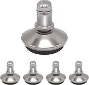 Office Chair Bell Glides Replacement, Replace Swivel Caster Wheels to Fixed Stationary Foot, Dia 7/16"(11mm) stem fit Most Office Chair, Anti-Slip Low Profile Bell Glides Feet Set of 5 Silver M