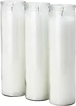 Estrella Blanca 7-Day White Candles – 3-Pack of Unscented Devotional Candles in Clear Glass Jars, Long-Lasting Burn for Vigils, Memorials, Meditation, Home Decor & Everyday Use