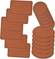 HAWILLOSCH DIY Craft Tags 15pcs Pu Leather Labels Sewing Patches for Clothing Embellishment