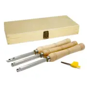 Mini Carbide Cutter Wood Turning Tools Set 3pcs with Steel Handle Lathe Chisels