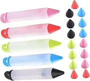 LAPYAPPE 5pcs Silicone Baking Pen Versatile Decorating Tool for Cakes Chocolates and Pastries User Friendly Design with Interchangeable Tips for Home Bakers and Professionals
