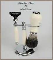 Handmade Classy Ivory Shaving Set Razor Fast Free Shipping SEE VIDEO 361