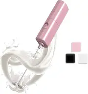 CIRCLE JOY Milk Frother Handheld Battery Operated Milk Foamer Electric Mini Drink Mixer for Coffee, Cappuccino, Lattes, Frappe, Matcha and Hot Chocolate, Pink