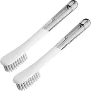 [Generic] 2 Pack Shoe Brushes for Cleaning,Sneaker Cleaner Brush,Multifunctional Extended Handle Scrubber Brush,Tennis Shoe Cleaner Brush, Canvas Shoe Cleaner Brush (Classic White, One Size)