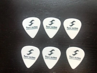 TWO NOTES Set Of 6 Custom TWO NOTES AUDIO ENGINEERING LOGO Heavy Guitar Picks