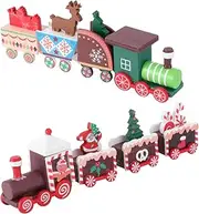2pcs Small Train Window Toys Christmas Train Trains for Christmas Trains Ornaments Table Top Decor Decor Mini Train Ornaments Kindergarten Ornaments Red Wooden
