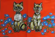 100% Cotton Tea Towel Cats