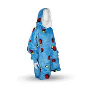 Snuggy Sherpa Blanket Hoodies One-Size-fits-All, Thick Wearable Blanket for Adult Men - Blue