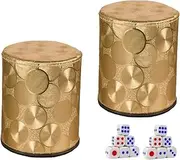 JOINPAYA 2 Sets Dice Box Cup Portable Anti-Slip Dice Game Set Bright Color Ideal for Home Party Bar
