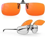 Goiteia Orange Blue Light Blocking Glasses Clip on for Migraine-Gaming Glasses for Eyes Strain/Light Sensitive-Help to Sleep, Orange/Relieve Headaches&migraines, Medium