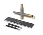 Parker Sonnet Prestige Sterling Silver Fountain Pen 18K Medium Pt New In Box