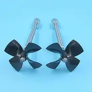 QOVETA 895 Motor Drive Shaft Integration Stainless Steel 80mm 4-Blade Propeller Circular Axis Left Right 5mm Drive Shaft Integration Model Boat Propeller(35cm A Set)