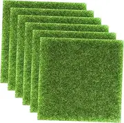 6pcs Decorative Grass Mats Artificial Moss for Garden DIY Landscaping Rustic Decorative Grass Pad Green Tabletop Synthetic