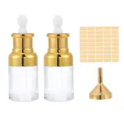 1 oz Clear Eye Dropper Bottle for Essential Oils, High Flat Caps, Gold