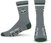 FBF - Official NFL 2 Stripe Adult Unisex Team Logo & Colors Crew Dress Socks Footwear for Men and Women Game Day Apparel