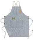NWT! Jeanerlor Blue Striped Denim Jean Cross Back Apron