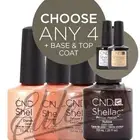 CND SHELLAC Color Coat 7.3ml - Any 4 Colours + Base + Top + FREE Remover Wraps