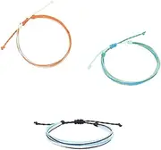 [Generic] Waterproof Adjustable Boho Ankle Bracelets Set Braided String Hawaii Anklets Jewelry Presents for Women Teen Girls