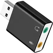USB Sound Card - Compact Audio Adapter, External USB Interface | Alloy Aluminum Alloy Sound Card for Laptop, PC and Gaming Use, Improves Performance at