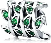 [Teleye] Bracelet Charm Bead Emerald Green Grass 925 Sterling Silver Charm Fits For Pandora Bracelet, European Charms Bracelet