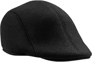 [Dress Up America] Newsboy Cap for Men - Classic Flat Cap Cabbie Hat - Comfortable and Timeless Irish Headwear for Adults, Black, One Size