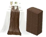 15 Pack Cheesecloth Table Runner 10Ft Gauze Cheese Cloth 15 Pack-10 FT Brown