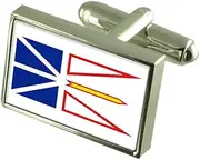 [Select Gifts] Newfoundland & Labrador Flag Cufflinks Tie Clip Matching Box Gift Set