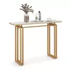 Giantex 110 cm Console Table Faux Marble Sofa Table Modern Entryway Table Foyer