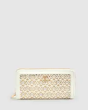 White Jada Lasercut Large Wallet