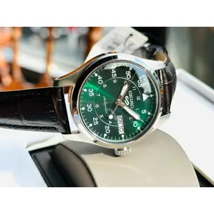 SEIKO 精工 5sports 綠面5號機械錶 皮錶36mm 【Watch On-line Store 】