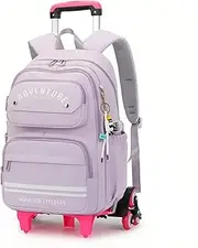 [ETAISHOW] Rolling Backpack for Girls Roller Backpack with Wheels Kids Trolley School Bag Wheeled Bag