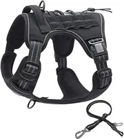 UPET No-Pull Dog Harness, Reflective Adjustable Heavy Duty No-Choke Comfortable Service Puppy Soft Padded Vest Harnesses for Small, Medium, and Large Dogs Walking, Included 1*Dog Seat Belt(Black XL)