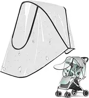Universal Rain Cover for Pushchair Stroller Buggy Pram, Baby Travel Weather Shield with Window for Stroller Easy to Install Ultra Waterproof Odourless and Durable Transparent