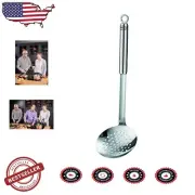 Premium 4.7-Inch Stainless Steel Skimmer with Grooved Handle for Safe Cooking