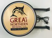 GN Black Fish SUPER CRISP LARGER Beer Bar Lighting Wall Sign Light LED