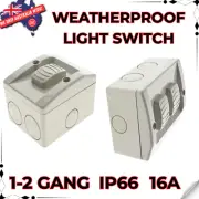 Waterproof 16A IP66 Weatherproof Light 1 2 Gang Switch Single Double Outdoor
