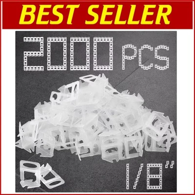 Effortless Tile Installation with 2000 PCS 1/8" Leveling Clips - Reduce Lippage