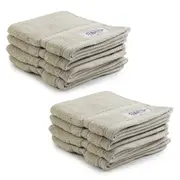 8pc Onkaparinga 30x30cm Cotton Flinders Bathroom Face Washers Set 600GSM Linen